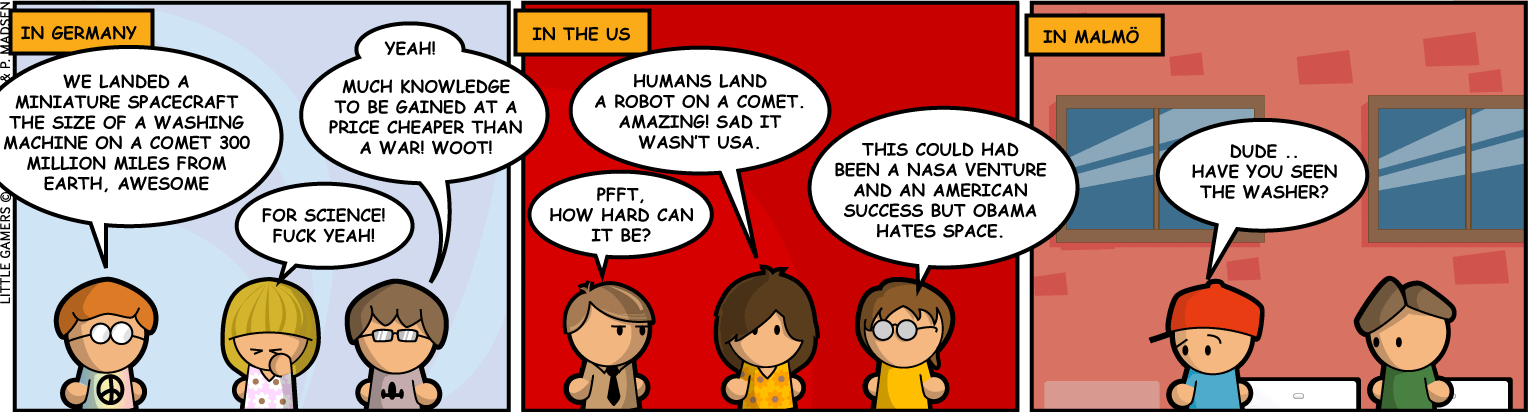 The tale of Philae and a comet nucleus.
