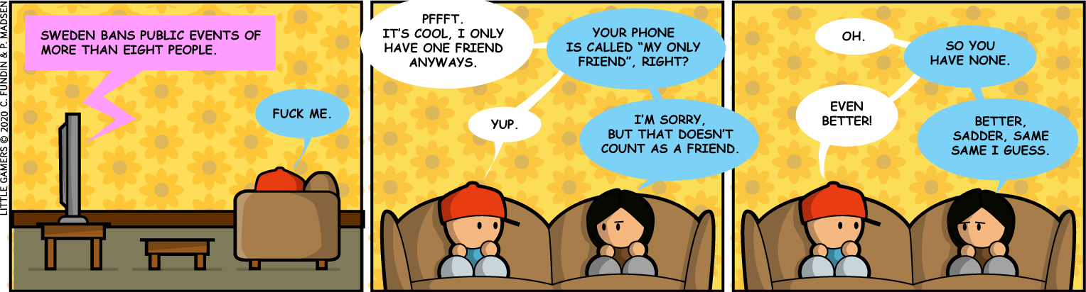 The sadder one is the happier one.